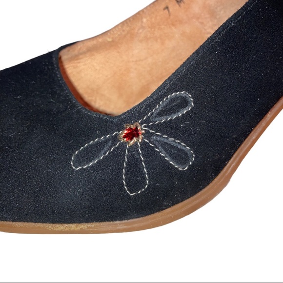 Vintage Italian “Sole There” Famolare Black Suede High Heels Size7 Made in Italy - Picture 5 of 13